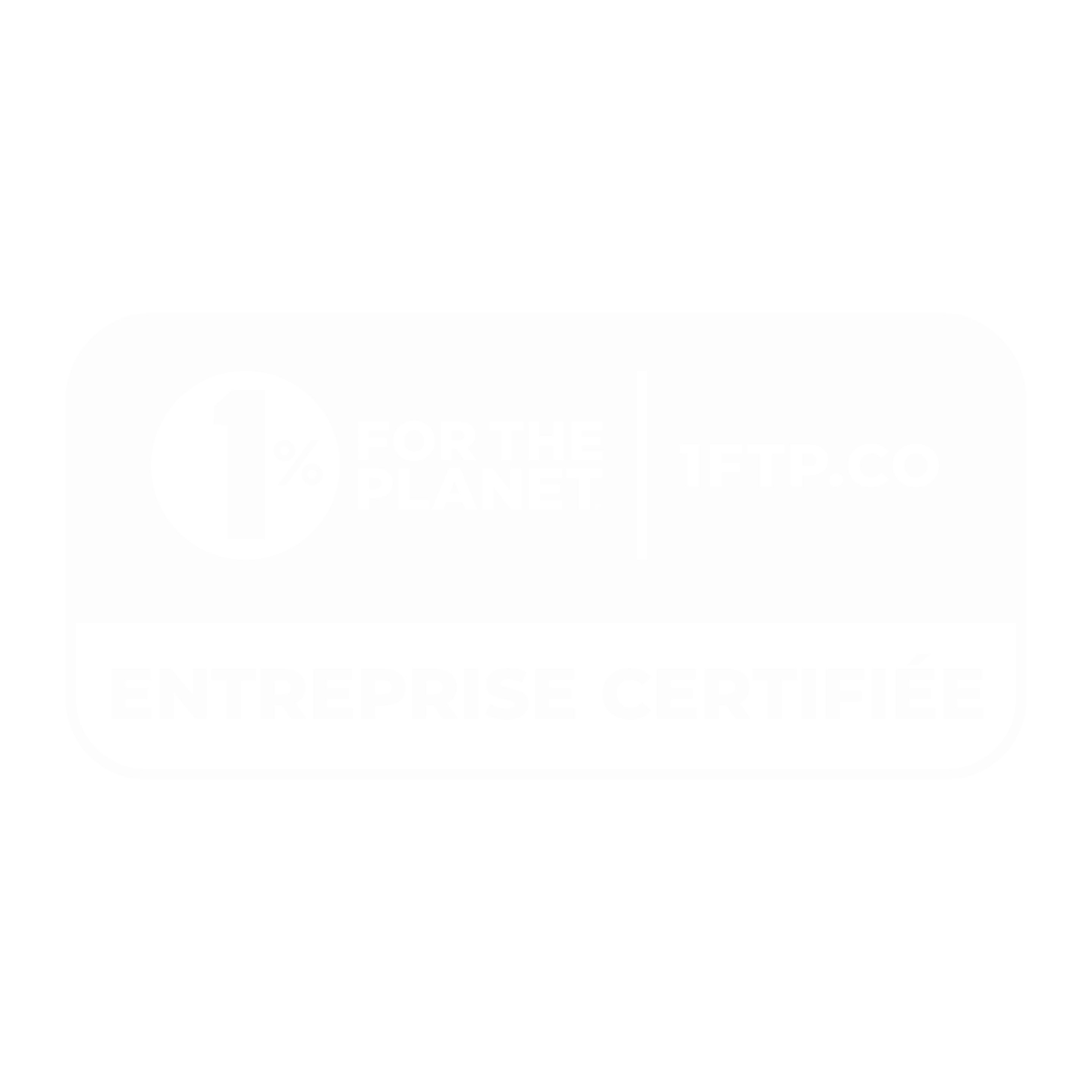 Logo 1% pour la planète blanc